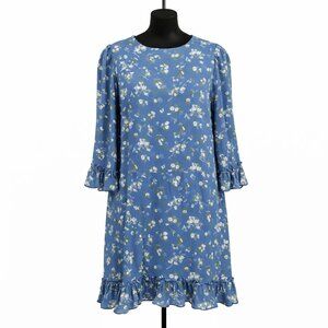 Reformation Doutzen Dress 16 Avery Blue Floral Cottagecore Romantic Mini